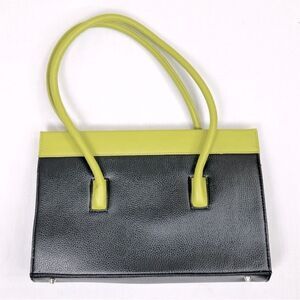 Tolblanc Womens Shoulder Bag Leather Magnetic Closure Zipper Pockets Black Green